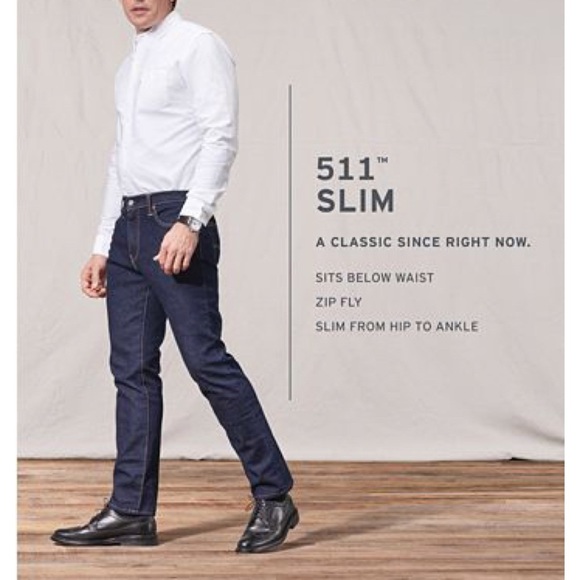 Levi’s Men 511 Skinny Slim Jeans Dark Blue - Picture 2 of 8